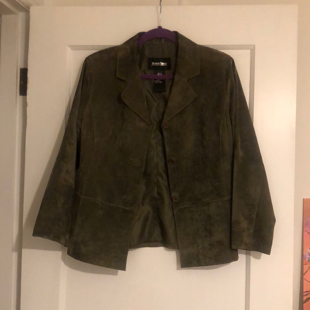 Beautiful forest green suede coat